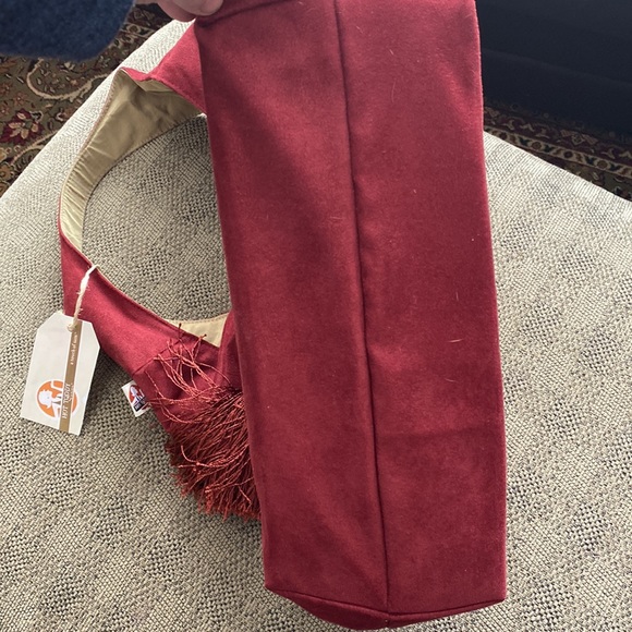 Deep Red Ultrasuede Happy Hobo bag - Picture 5 of 11